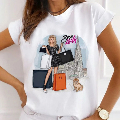 Μόδα καλοκαιρινά μπλουζάκια μπλουζάκι για γυναικεία μπλουζάκια καρτούν Γοργόνα με καρδιά ψηλοτάκουνα γραφικά γυναικεία μπλουζάκια γυναικεία μπλουζάκια