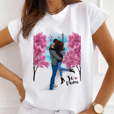 Μόδα καλοκαιρινά μπλουζάκια μπλουζάκι για γυναικεία μπλουζάκια καρτούν Γοργόνα με καρδιά ψηλοτάκουνα γραφικά γυναικεία μπλουζάκια γυναικεία μπλουζάκια