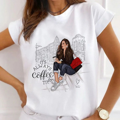 Μόδα καλοκαιρινά μπλουζάκια μπλουζάκι για γυναικεία μπλουζάκια καρτούν Γοργόνα με καρδιά ψηλοτάκουνα γραφικά γυναικεία μπλουζάκια γυναικεία μπλουζάκια