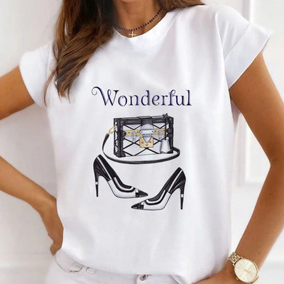 Μόδα καλοκαιρινά μπλουζάκια μπλουζάκι για γυναικεία μπλουζάκια καρτούν Γοργόνα με καρδιά ψηλοτάκουνα γραφικά γυναικεία μπλουζάκια γυναικεία μπλουζάκια