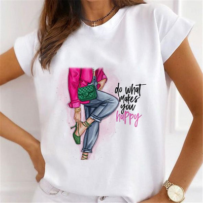 Νέα καλοκαιρινά εμπριμέ γυναικεία μπλουζάκια Γυναικεία φαρδιά μπλουζάκια με φλοράλ φτερά πεταλούδας γραφικά O λαιμόκοψη κοντομάνικα μπλουζάκια