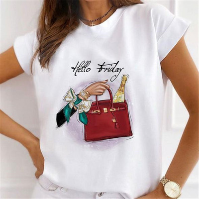 Νέα καλοκαιρινά εμπριμέ γυναικεία μπλουζάκια Γυναικεία φαρδιά μπλουζάκια με φλοράλ φτερά πεταλούδας γραφικά O λαιμόκοψη κοντομάνικα μπλουζάκια