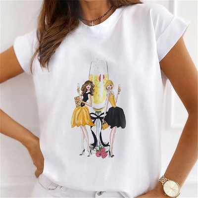 Νέα καλοκαιρινά εμπριμέ γυναικεία μπλουζάκια Γυναικεία φαρδιά μπλουζάκια με φλοράλ φτερά πεταλούδας γραφικά O λαιμόκοψη κοντομάνικα μπλουζάκια