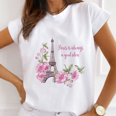 Νέα καλοκαιρινά εμπριμέ γυναικεία μπλουζάκια Γυναικεία φαρδιά μπλουζάκια με φλοράλ φτερά πεταλούδας γραφικά O λαιμόκοψη κοντομάνικα μπλουζάκια