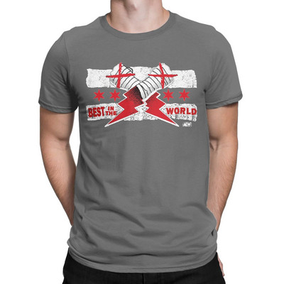 Vīriešu cm Punk Aew Labākie pasaulē T krekli 100% kokvilnas drēbes Jaunums īsām piedurknēm Crew Neck Tees Oriģinālie T-krekli