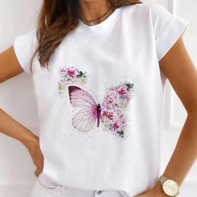 Sieviešu mode Ziemassvētki Harajuku T-krekls ar īsām piedurknēm Balts Ziemassvētku dāvanas Lācis Suns Kaķis Karikatūra Tops Cute Graphic T-krekli