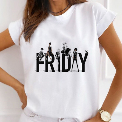 Sieviešu mode Ziemassvētki Harajuku T-krekls ar īsām piedurknēm Balts Ziemassvētku dāvanas Lācis Suns Kaķis Karikatūra Tops Cute Graphic T-krekli