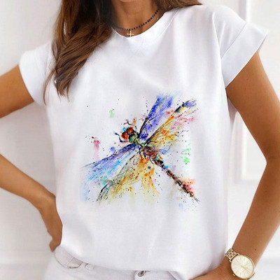 Sieviešu mode Ziemassvētki Harajuku T-krekls ar īsām piedurknēm Balts Ziemassvētku dāvanas Lācis Suns Kaķis Karikatūra Tops Cute Graphic T-krekli