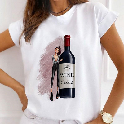 Sieviešu mode Ziemassvētki Harajuku T-krekls ar īsām piedurknēm Balts Ziemassvētku dāvanas Lācis Suns Kaķis Karikatūra Tops Cute Graphic T-krekli