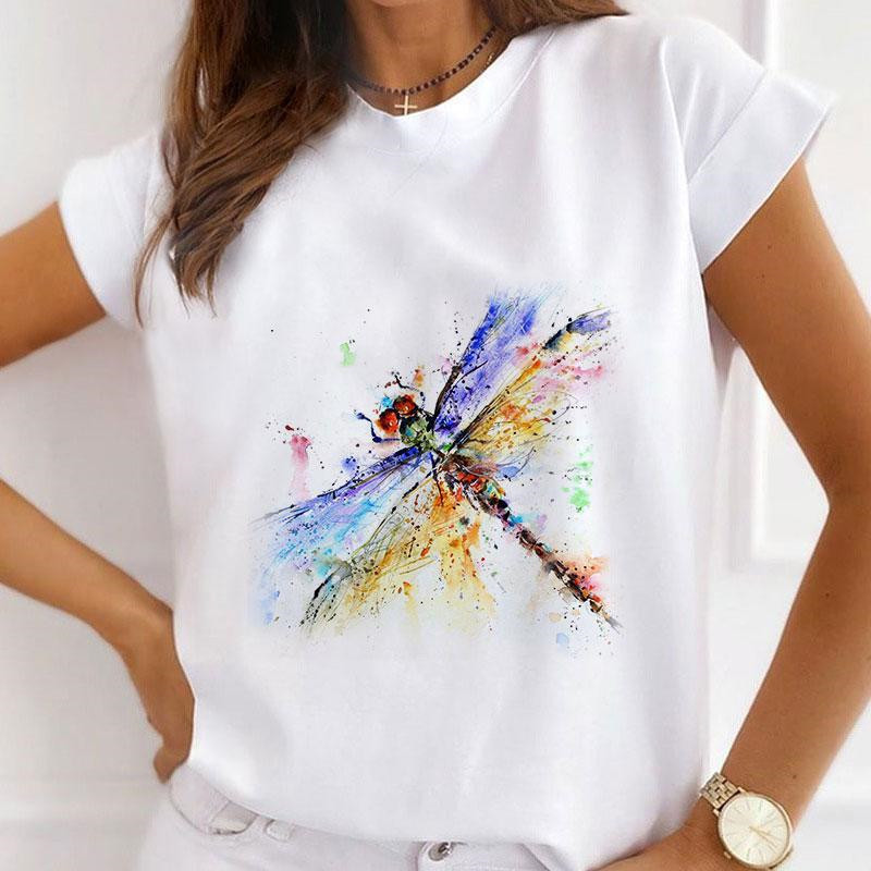 Sieviešu mode Ziemassvētki Harajuku T-krekls ar īsām piedurknēm Balts Ziemassvētku dāvanas Lācis Suns Kaķis Karikatūra Tops Cute Graphic T-krekli