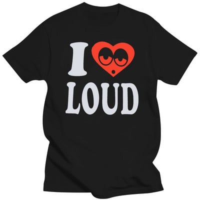 Jauns T-krekls I Love Loud Funny Heart Black Tee