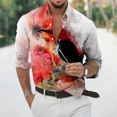 2022. Luksuzna havajska muška košulja s leptirima, 3D otisnuta slika u stilu bluze dugih rukava, majica velikih veličina za putovanja, Homme