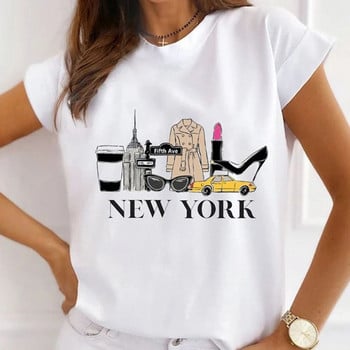 Famous Scenery print T-shirts Γυναικεία καλοκαιρινά γραφικά μπλουζάκια Αστεία πουκάμισα για γυναίκες Μοντέρνα μπλουζάκια Loose Crew Neck Harajuku tops