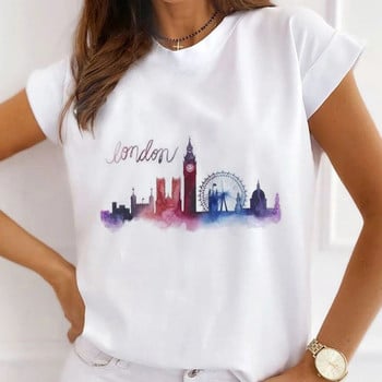 Famous Scenery print T-shirts Γυναικεία καλοκαιρινά γραφικά μπλουζάκια Αστεία πουκάμισα για γυναίκες Μοντέρνα μπλουζάκια Loose Crew Neck Harajuku tops