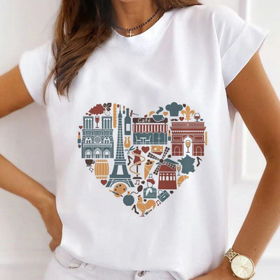 Famous Scenery print T-shirts Γυναικεία καλοκαιρινά γραφικά μπλουζάκια Αστεία πουκάμισα για γυναίκες Μοντέρνα μπλουζάκια Loose Crew Neck Harajuku tops