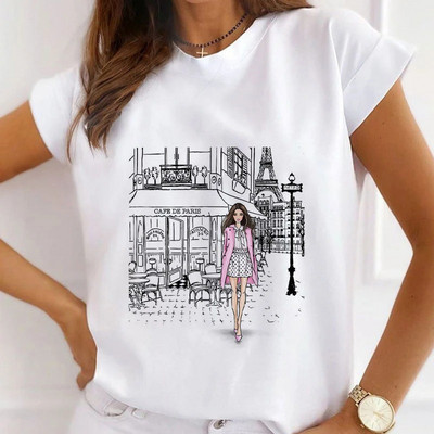 Famous Scenery print T-shirts Γυναικεία καλοκαιρινά γραφικά μπλουζάκια Αστεία πουκάμισα για γυναίκες Μοντέρνα μπλουζάκια Loose Crew Neck Harajuku tops