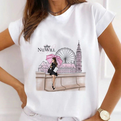 Famous Scenery print T-shirts Γυναικεία καλοκαιρινά γραφικά μπλουζάκια Αστεία πουκάμισα για γυναίκες Μοντέρνα μπλουζάκια Loose Crew Neck Harajuku tops