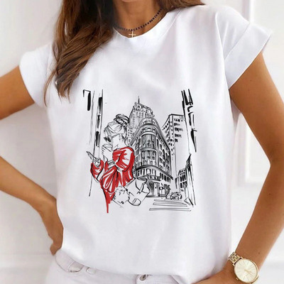 Famous Scenery print T-shirts Γυναικεία καλοκαιρινά γραφικά μπλουζάκια Αστεία πουκάμισα για γυναίκες Μοντέρνα μπλουζάκια Loose Crew Neck Harajuku tops