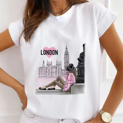 Famous Scenery print T-shirts Γυναικεία καλοκαιρινά γραφικά μπλουζάκια Αστεία πουκάμισα για γυναίκες Μοντέρνα μπλουζάκια Loose Crew Neck Harajuku tops