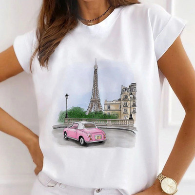 Famous Scenery print T-shirts Γυναικεία καλοκαιρινά γραφικά μπλουζάκια Αστεία πουκάμισα για γυναίκες Μοντέρνα μπλουζάκια Loose Crew Neck Harajuku tops