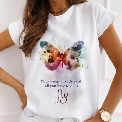 Karikatūra Butterfly Dog Rabbit Camera Printed Sieviešu T-krekls 100% Modāls Īsām Piedurknēm Brīvi Tkrekli Harajuku Tops Tī sieviešu krekli