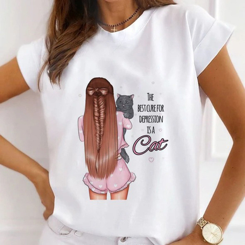 Karikatūra Butterfly Dog Rabbit Camera Printed Sieviešu T-krekls 100% Modāls Īsām Piedurknēm Brīvi Tkrekli Harajuku Tops Tī sieviešu krekli