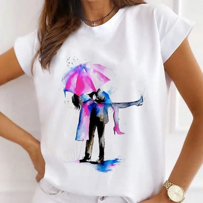 Γυναικεία φαρδιά καλοκαιρινά μπλουζάκια Love print New York City Graphic T-shirt Γυναικεία κοντομάνικα μπλουζάκια Modal O στο λαιμό