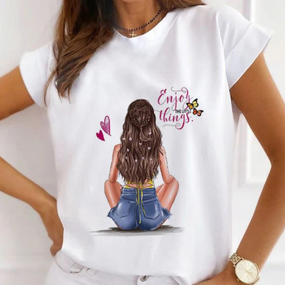 Γυναικεία φαρδιά καλοκαιρινά μπλουζάκια Love print New York City Graphic T-shirt Γυναικεία κοντομάνικα μπλουζάκια Modal O στο λαιμό