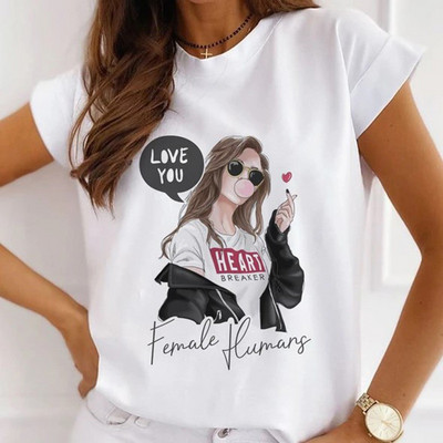 Γυναικεία φαρδιά καλοκαιρινά μπλουζάκια Love print New York City Graphic T-shirt Γυναικεία κοντομάνικα μπλουζάκια Modal O στο λαιμό