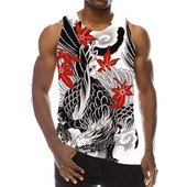 Vīriešu Dzīvnieki Grafiski bezpiedurknēm 3D Tops Brīvdienu Tetovējumi Tees Draw Tank Topi Vingrošanas zāle Zēnu Ielu apģērbi Jaunums Ērgļa veste