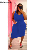 Waterarea lielizmēra vienkrāsainas kleitas, seksīgas bez piedurknēm