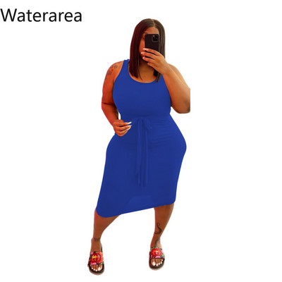 Waterarea lielizmēra vienkrāsainas kleitas, seksīgas bez piedurknēm