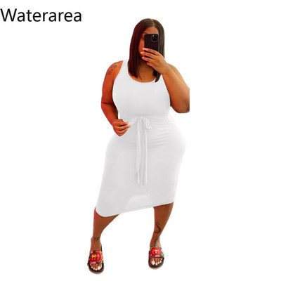 Waterarea lielizmēra vienkrāsainas kleitas, seksīgas bez piedurknēm