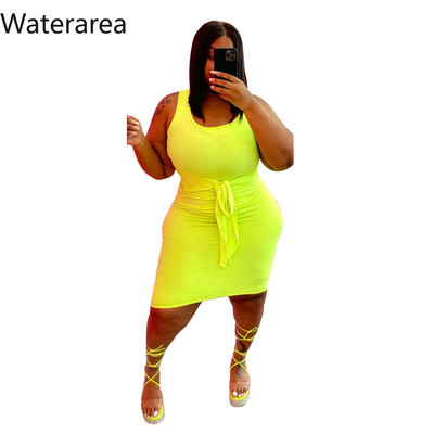 Waterarea lielizmēra vienkrāsainas kleitas, seksīgas bez piedurknēm