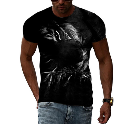 Cool Tigers Summer New Hot Sale Ανδρική τάση μόδας Τρισδιάστατη προσωπικότητα Street Hip Hop Harajuku T-shirt με κοντομάνικο λαιμό