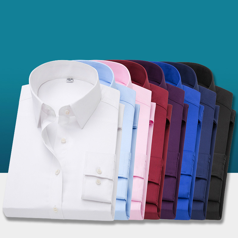 Μόδα Ανδρικό μακρυμάνικο πουκάμισο Business Office Επίσημο πουκάμισο Turnover Πουκάμισο μεγάλου μεγέθους Ανδρικά πουκάμισα