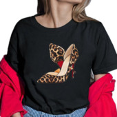 Ženske nove ljetne majice s printom na visoke pete Ženske seksi usne Ruž za usne Grafička majica Široka majica kratkih rukava