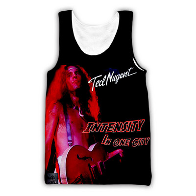 Új divat Női/Férfi 3D nyomtatás Ted Nugent felsők Harajuku mellény nyári alsóing ingek Utcai ruházat