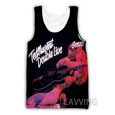 Új divat Női/Férfi 3D nyomtatás Ted Nugent felsők Harajuku mellény nyári alsóing ingek Utcai ruházat