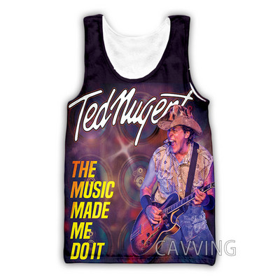 Új divat Női/Férfi 3D nyomtatás Ted Nugent felsők Harajuku mellény nyári alsóing ingek Utcai ruházat