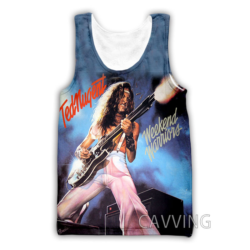 Új divat Női/Férfi 3D nyomtatás Ted Nugent felsők Harajuku mellény nyári alsóing ingek Utcai ruházat