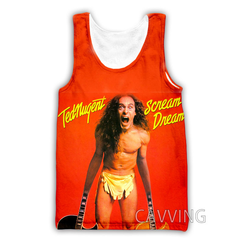 Új divat Női/Férfi 3D nyomtatás Ted Nugent felsők Harajuku mellény nyári alsóing ingek Utcai ruházat