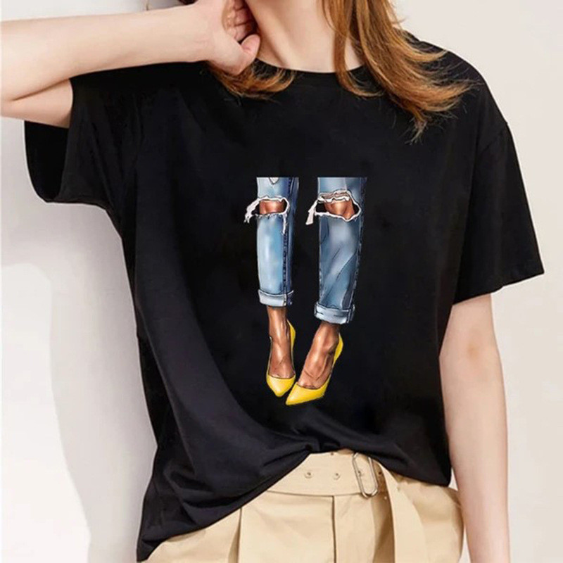 Tricou cu tocuri înalte de vară pentru femei Tricou cu mânecă scurtă