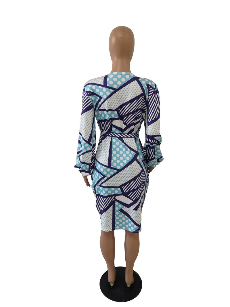 CM.YAYA didelio dydžio moteriška žieminė midi suknelė su V kaklu, pilnomis rankovėmis, iki kelių