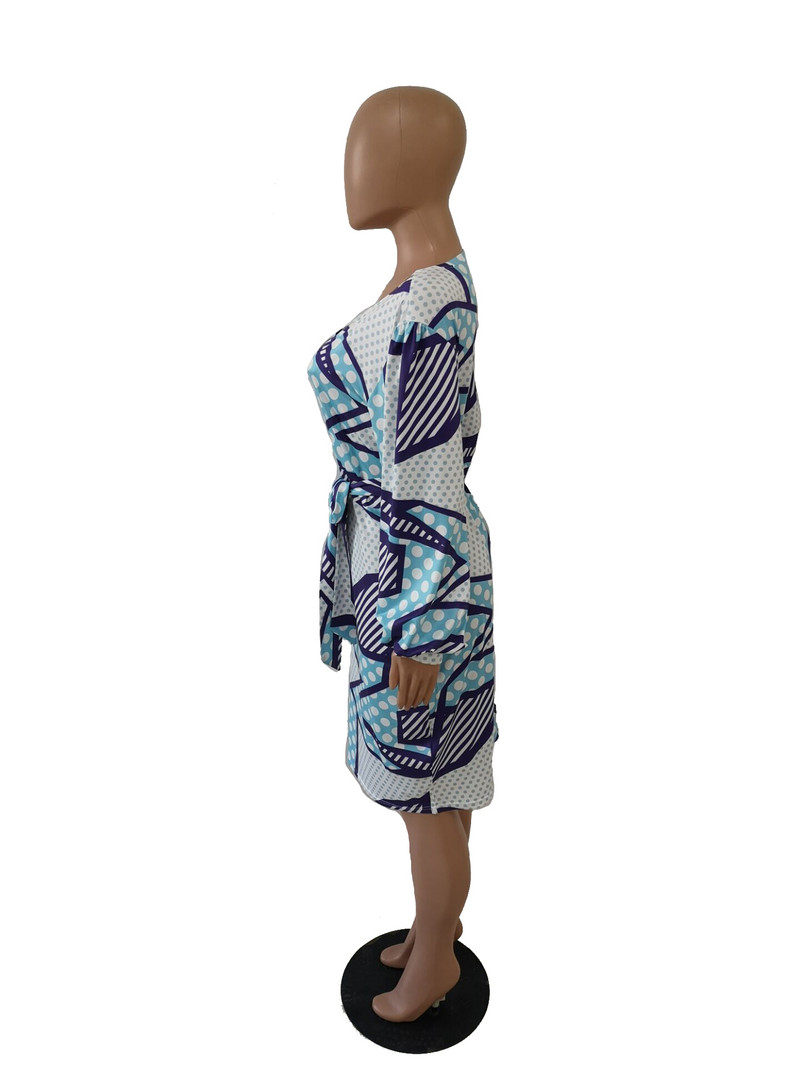 CM.YAYA didelio dydžio moteriška žieminė midi suknelė su V kaklu, pilnomis rankovėmis, iki kelių