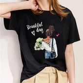 Letné módne tričko Moderné dievčenské tričko Dámske topy Základné O-krídlové čierne tričká Voľné tričko s krátkym rukávom