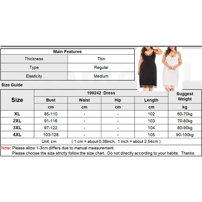 Nagy méretű, keresztben keresztezett nyakú ujjatlan csúszós szexi hálóing 4XL női pizsama lábszárközépig csipkeszegély ruha fényes fehér fekete ruhák