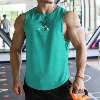 Διχτυωτές μπλούζες ανδρικής αμάνικης μυϊκής μπλούζας Γρήγορης ξήρανσης που αναπνέει Αθλητικά ρούχα μπάσκετ για άνδρες Ρούχα γυμναστικής