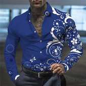 Férfi öltöny hajtóka ing kreatív mintás divatos lezser puha kényelmes légáteresztő anyag 2023 tavaszi és nyári új, meleg akció