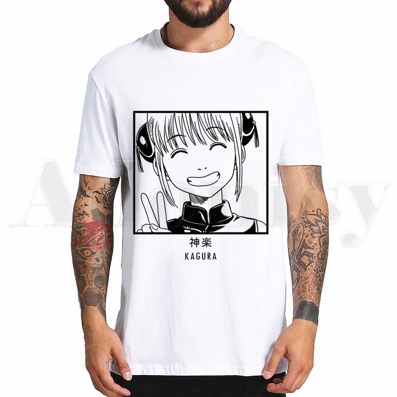 Gintama Anime Sakata Gintoki Kagura tricouri Topuri tricouri bărbați femei tricou casual cu mânecă scurtă Streetwear amuzant